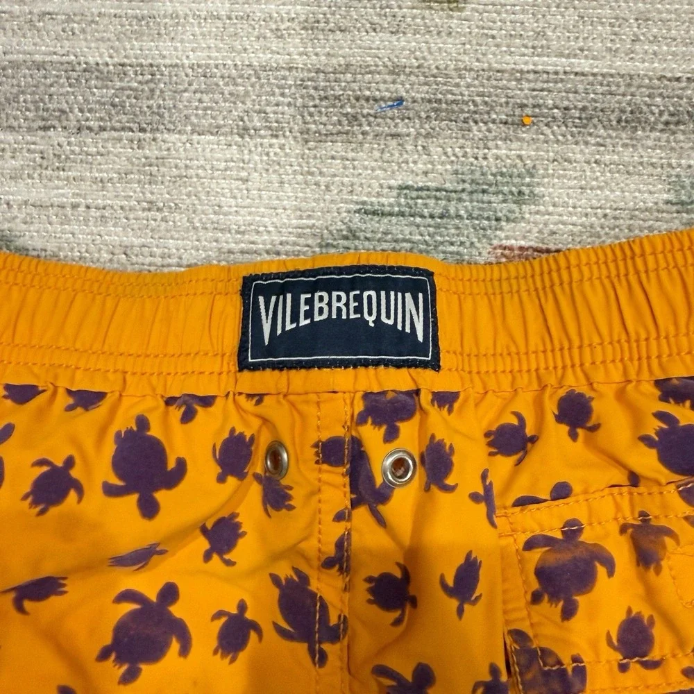 Vilebrequin‎ Boys Swim Trunks Size 10 Turtle Print Board Shorts Lined Pockets